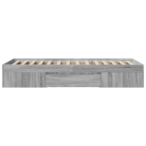 Okvir za krevet boja hrasta 100x200 cm od konstruiranog drva - Sivi hrast sonoma 100 x 200 cm Cijena