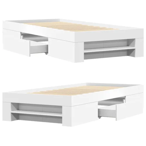 Okvir za krevet bijeli 90x190 cm konstruirano drvo - Bijela 90 x 190 cm Cijena