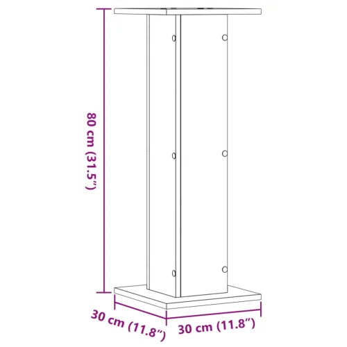 Stalci za zvučnike 2 kom 30 x 30 x 80 cm konstruirano drvo - Sivi hrast sonoma 30 x 30 x 80 cm Cijena