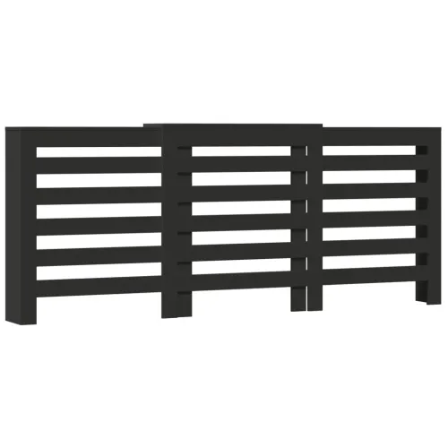 Maska za radijator - Pokrov za radijator crni 205x21,5x83,5 cm konstruirano drvo - Crna 205 x 21,5 x 83,5 cm vodoravne letvice Cijena