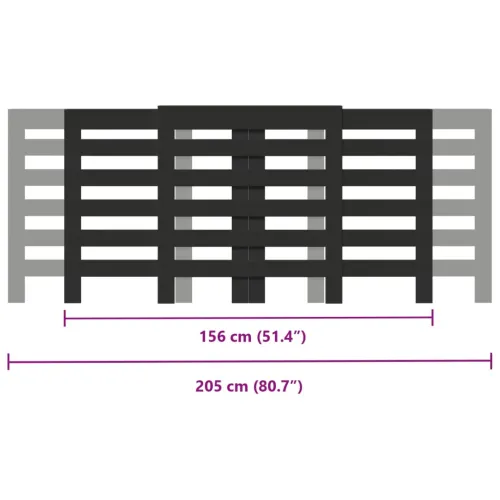 Maska za radijator - Pokrov za radijator crni 205x21,5x83,5 cm konstruirano drvo - Crna 205 x 21,5 x 83,5 cm vodoravne letvice Cijena