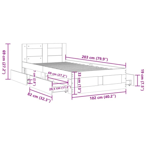 Okvir kreveta s uzglavljem bez madraca bijeli 100x200 cm - Bijela 100 x 200 cm Cijena