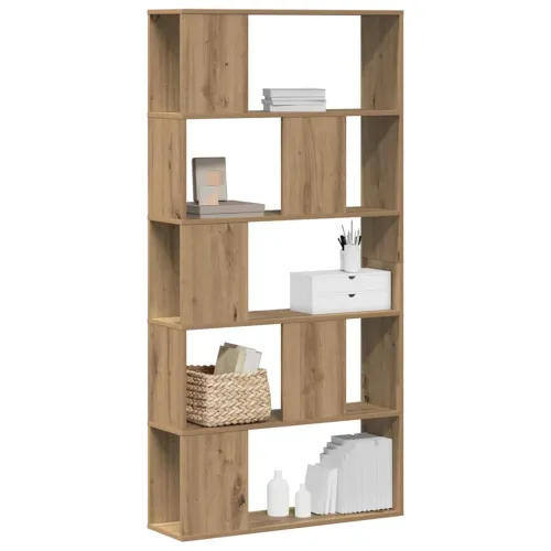 Regal za knjige s 5 razina boja hrasta 80,5x23,5x162,5cm drveni - Boja hrasta 80.5 cm Cijena