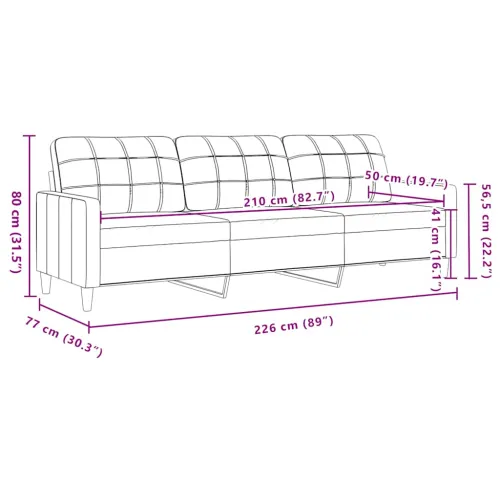 Trosjed žuti 210 cm baršunasti - Žuta 1 210 cm Cijena