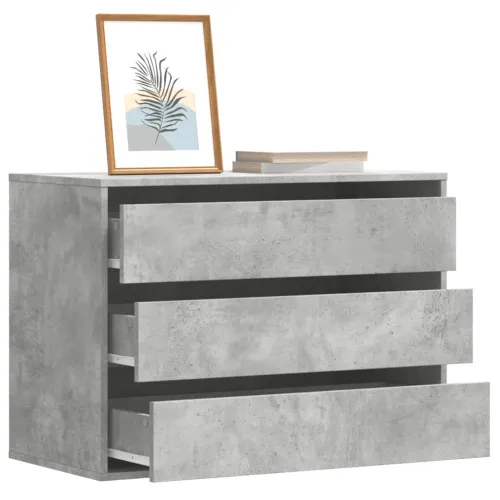 Kutna komoda s ladicama siva boja betona 80x41x58 cm drveni - Beton siva 80 x 41 x 58 cm Cijena