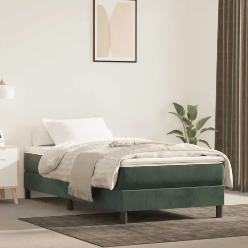 Madrac s oprugama srednje tvrdoće tamnozeleni 100x210x20 cm baršunasti - Tamnozelena 100 x 210 cm Cijena
