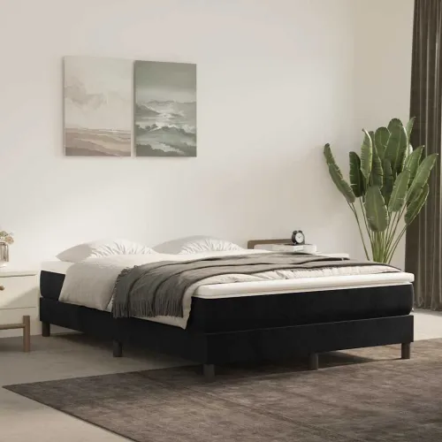 Madrac s džepičastim oprugama srednje tvrdoće crni 140x210x20 cm baršunasti - Crna 140 x 210 cm Cijena