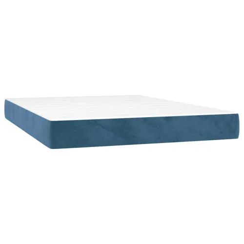 Madrac s oprugama srednje tvrdoće tamnoplavi 140x210x20 cm baršunasti - Tamno plava 140 x 210 cm Cijena