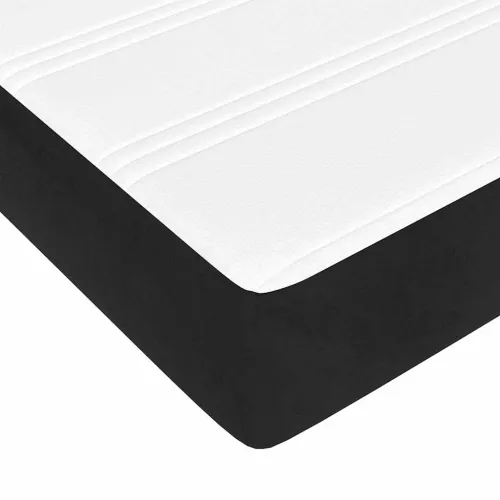 Madrac s džepičastim oprugama srednje tvrdoće crni 160x210x20 cm baršunasti - Crna 160 x 210 cm Cijena