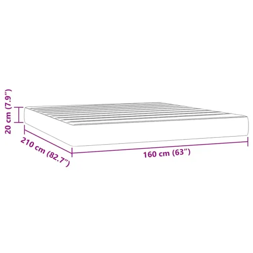 Madrac s oprugama srednje tvrdoće tamnoplavi 160x210x20 cm baršunasti - Tamno plava 160 x 210 cm Cijena
