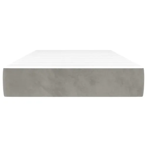 Madrac s oprugama srednje tvrdoće svjetlosivi 90x220x20 cm baršunasti - Svjetlosiva 90 x 220 cm Cijena