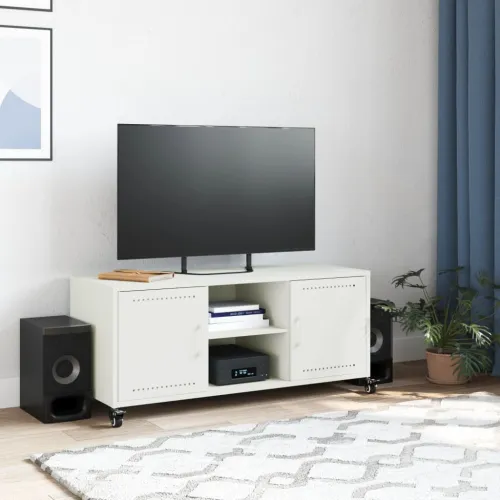 TV ormarić bijeli 100,5 x 39 x 43,5 cm čelik - Bijela 1 Cijena