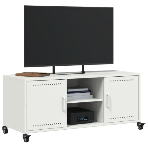 TV ormarić bijeli 100,5 x 39 x 43,5 cm čelik - Bijela 1 Cijena