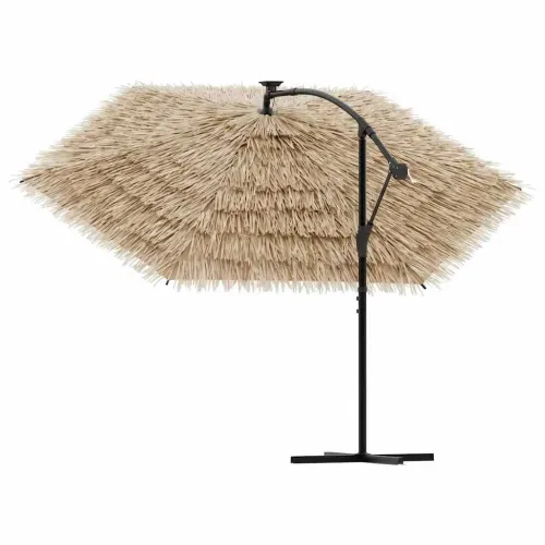 Vrtni suncobran LED s čeličnom šipkom smeđi 269x269x235 cm - 269 x 269 x 235 cm Cijena