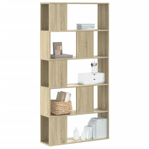 Regal za knjige s 5 razina boja hrasta 80,5x23,5x162,5cm drveni - Sonoma hrast 80.5 cm Cijena