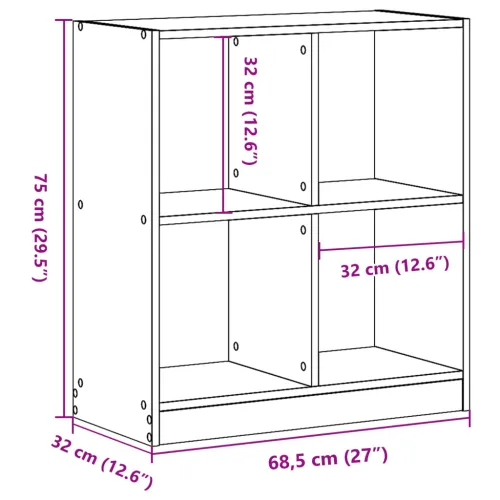 Regal za knjige boja hrasta 68,5 x 32 x 75 cm konstruirano drvo - sonoma hrast 68.5 x 32 x 75 cm 1 sonoma hrast Cijena