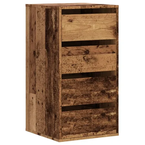 Kutna komoda s ladicama boja staro drvo 40x41x76 cm drveni - Staro drvo 40 x 41 x 76 cm Cijena