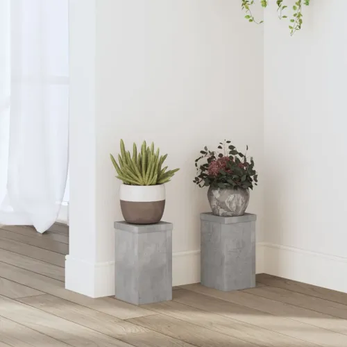 Stalci za biljke 2 kom siva boja betona 10 x 10 x 18 cm drveni - Beton siva 10 x 10 x 18 cm 2 Betonska siva Cijena