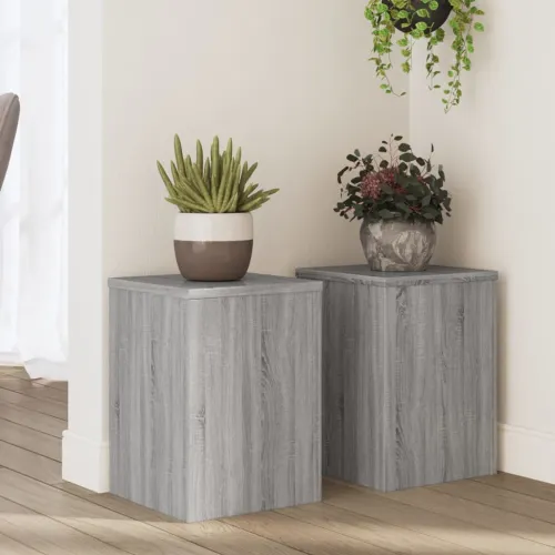 Stalci za biljke 2 kom boja hrasta 25x25x35cm konstruirano drvo - Siva Sonoma 25 x 25 x 35 cm Cijena
