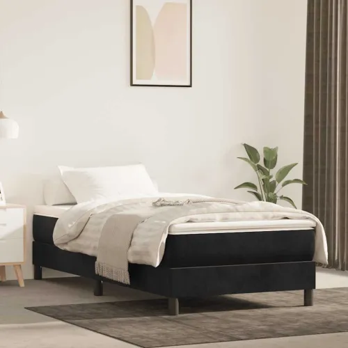 Madrac s džepičastim oprugama srednje tvrdoće crni 80 x 210 x 20 cm baršunasti - Crna 80 x 210 cm Cijena