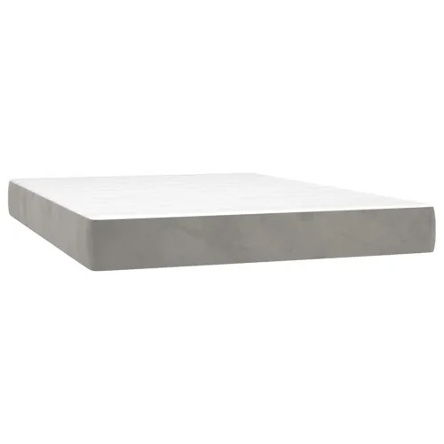 Madrac s oprugama srednje tvrdoće svjetlosivi 120x210x20 cm baršunasti - Svjetlosiva 120 x 210 cm Cijena