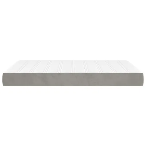 Madrac s oprugama srednje tvrdoće svjetlosivi 120x210x20 cm baršunasti - Svjetlosiva 120 x 210 cm Cijena