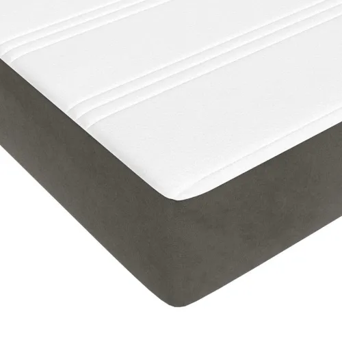 Madrac s oprugama srednje tvrdoće tamnosivi 140x210x20 cm baršunasti - Tamnosiva 140 x 210 cm Cijena