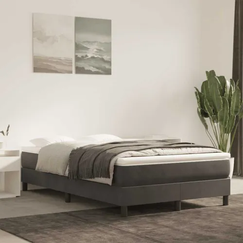 Madrac s oprugama srednje tvrdoće tamnosivi 140x210x20 cm baršunasti - Tamnosiva 140 x 210 cm Cijena