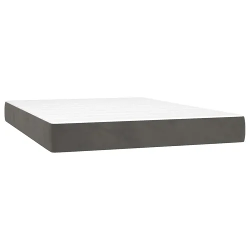 Madrac s oprugama srednje tvrdoće tamnosivi 140x210x20 cm baršunasti - Tamnosiva 140 x 210 cm Cijena
