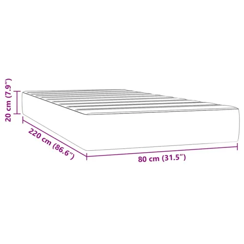 Madrac s oprugama srednje tvrdoće tamnosivi 80x220x20 cm baršunasti - Tamnosiva 80 x 220 cm Cijena