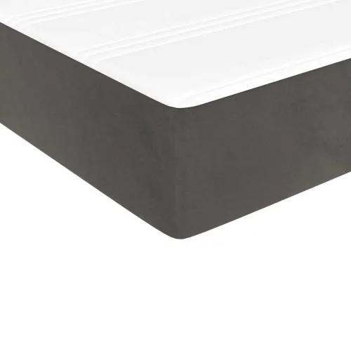 Madrac s oprugama srednje tvrdoće tamnosivi 80x220x20 cm baršunasti - Tamnosiva 80 x 220 cm Cijena