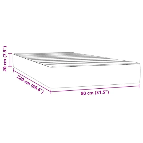Madrac s oprugama srednje tvrdoće tamnozeleni 80x220x20 cm baršunasti - Tamnozelena 80 x 220 cm Cijena