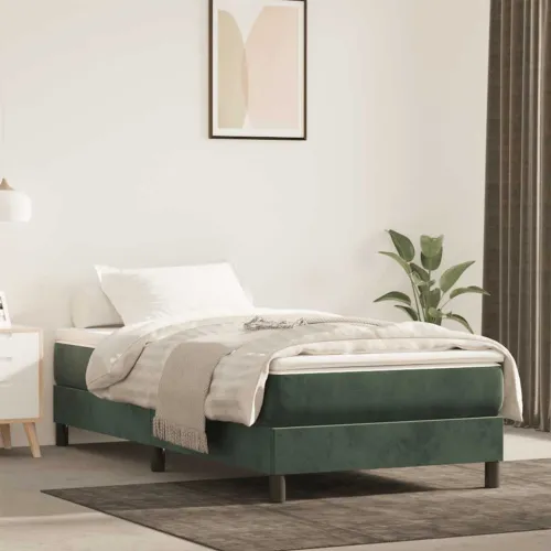 Madrac s oprugama srednje tvrdoće tamnozeleni 80x220x20 cm baršunasti - Tamnozelena 80 x 220 cm Cijena