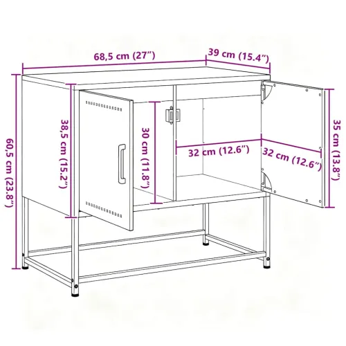 TV ormarić crni 68,5 x 39 x 60,5 cm bijeli - Bijela 1 Cijena