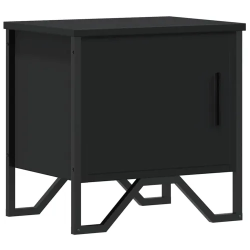 Noćni ormarić crni 40 x 30 x 40 cm od konstruiranog drva - Crna 1 Cijena