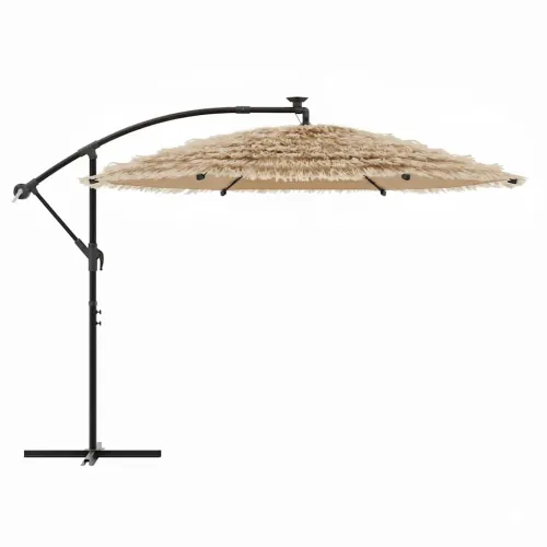 Vrtni suncobran LED s čeličnom šipkom smeđi 246 x 246 x 230 cm - 246 x 246 x 230 cm Cijena