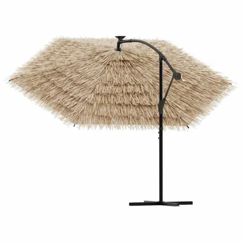 Vrtni suncobran LED s čeličnom šipkom smeđi 246 x 246 x 230 cm - 246 x 246 x 230 cm Cijena