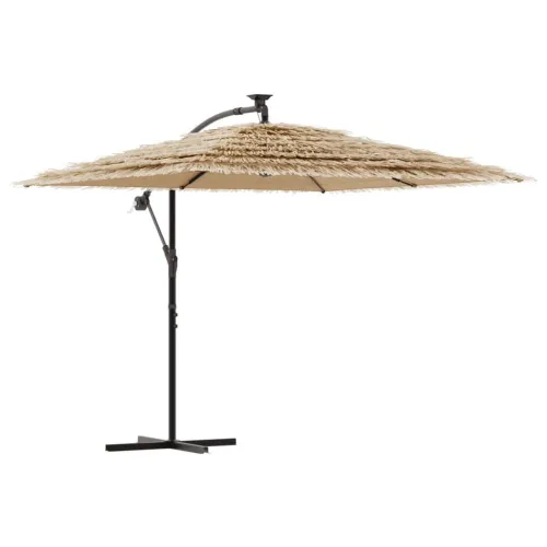 Vrtni suncobran LED s čeličnom šipkom smeđi 246 x 246 x 230 cm - 246 x 246 x 230 cm Cijena