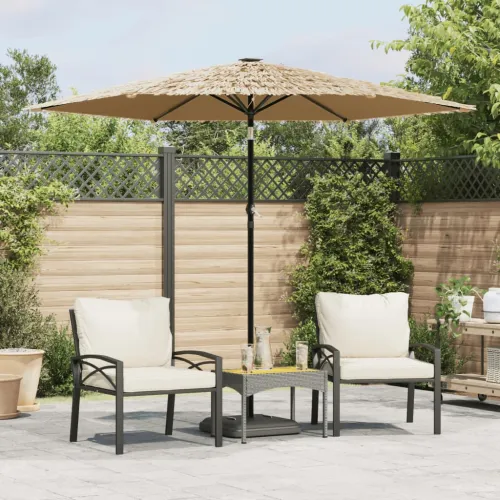 Vrtni suncobran LED s čeličnom šipkom smeđi 268x268x226 cm - 268 x 268 x 226 cm Cijena