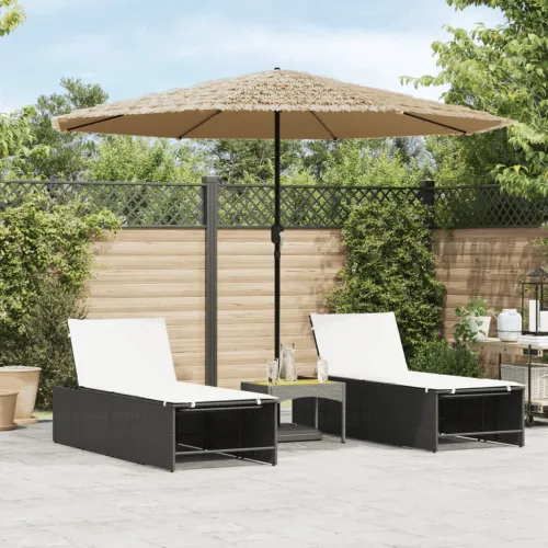 Vrtni suncobran LED s čeličnom šipkom smeđi 324x324x247 cm - 324 x 324 x 247 cm Cijena