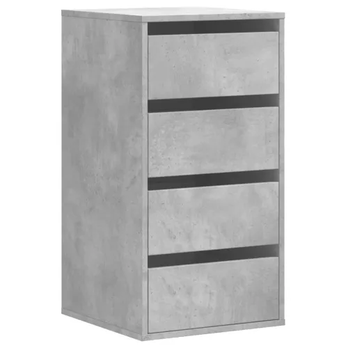 Kutna komoda s ladicama siva boja betona 40x41x76 cm drveni - Beton siva 40 x 41 x 76 cm Cijena