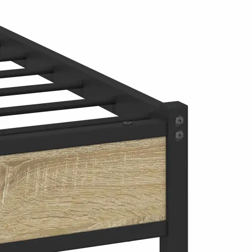 Metalni okvir kreveta bez madraca boja hrasta sonome 150x200 cm - sonoma hrast 150 x 200 cm s uzglavljem i dvostrukim niskim pod Cijena