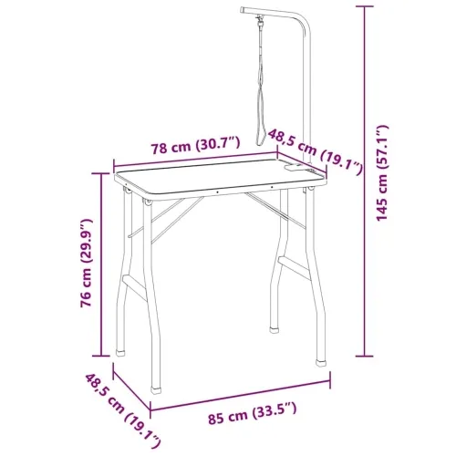 Stol za pranje i šišanje ljubimaca podesivi s 1 omčom - 84 x 48.5 x 145 cm Cijena
