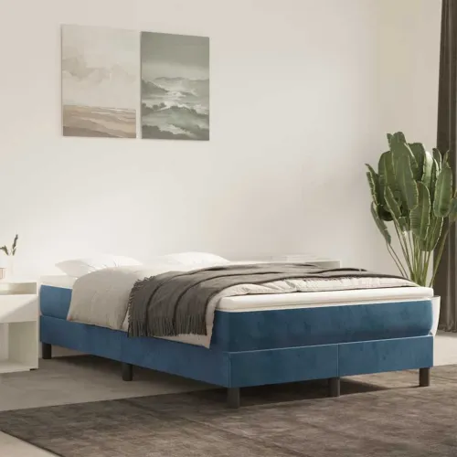 Madrac s oprugama srednje tvrdoće tamnoplavi 120x210x20 cm baršunasti - Tamno plava 120 x 210 cm Cijena