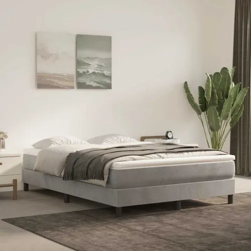 Madrac s oprugama srednje tvrdoće svjetlosivi 140x210x20 cm baršunasti - Svjetlosiva 140 x 210 cm Cijena