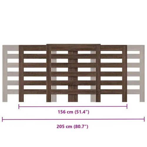 Maska za radijator - Pokrov za radijator hrasta sonome 205x21,5x83,5 cm - Smeđi hrast 205 x 21,5 x 83,5 cm vodoravne letvice Cijena