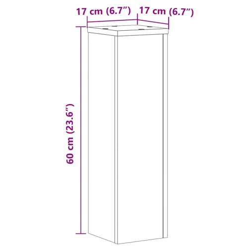 Stalci za biljke 2 kom siva boja betona 17 x 17 x 60 cm drveni - Betonska siva 17 x 17 x 60 cm Cijena