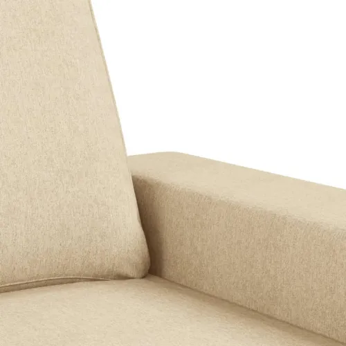 4-dijelni set sofa krem od tkanine - Krema s jastučićima i tabureom Cijena