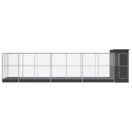 Kavez za ptice s produžetkom srebrni 830x203x216 cm čelični - 830 x 203 x 216 cm Cijena