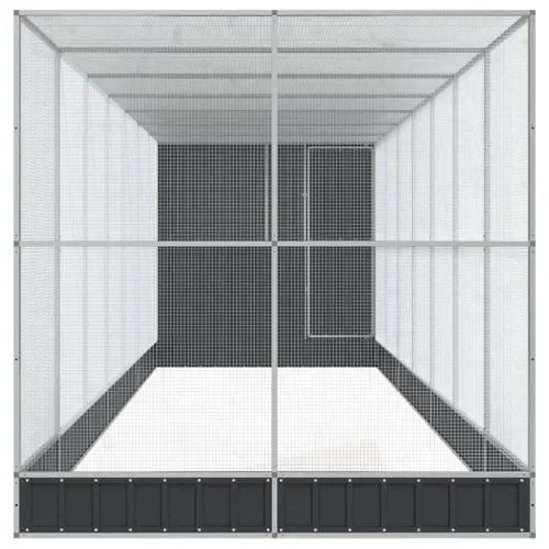Kavez za ptice s produžetkom srebrni 830x203x216 cm čelični - 830 x 203 x 216 cm Cijena